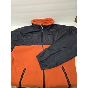 Chaps Ralph Lauren Jacket, Mens Size L Orange Black Fleece